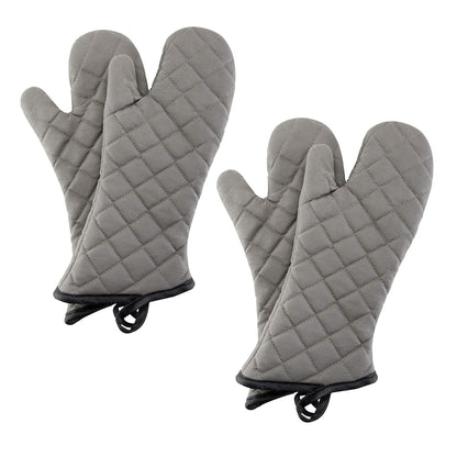 ARCLIBER Grey 13" Quilted Oven Mitts 1 Pair Flame Heat Resistant