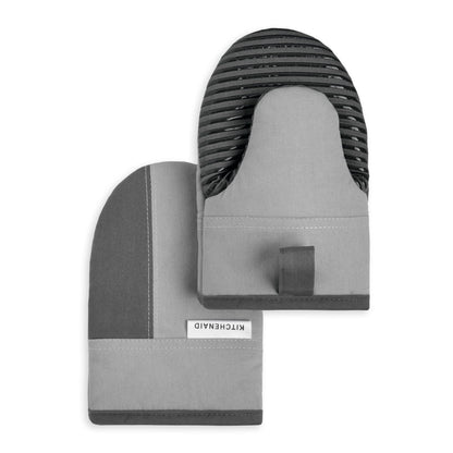 KitchenAid Beacon Two-Tone Non-Slip Mini Oven Mitt Set, Navy/Ink, 5.5"x8", 2 Piece