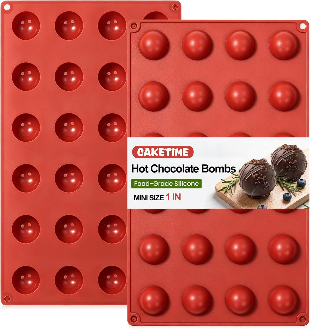 Semi Sphere Silicone Molds, 24-Cavity Non-Stick Chocolate Molds