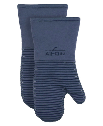 All-Clad Non-Slip Silicone Oven Mitt, Heat Resistant 500°F, Indigo, 2pc