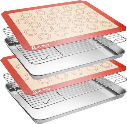 M MCIRCO Baking Sheet with Cooling Rack, Baking Mat Set, Set of 6