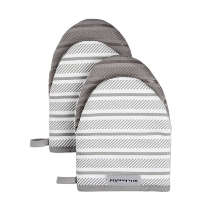 KitchenAid Albany Mini Oven Mitt 2-Pack Set, Aqua Sky, 5.5"x8"