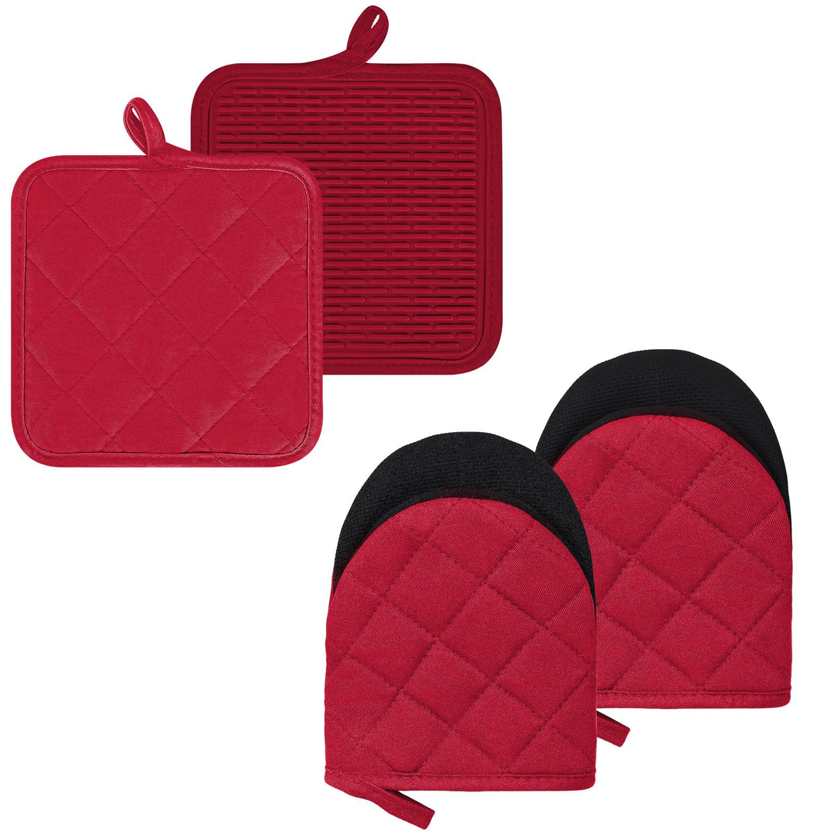Goldmeet Mini Oven Mitts 2-Pack, 7"x5.5", 500°F Silicone Grip, Taro Purple