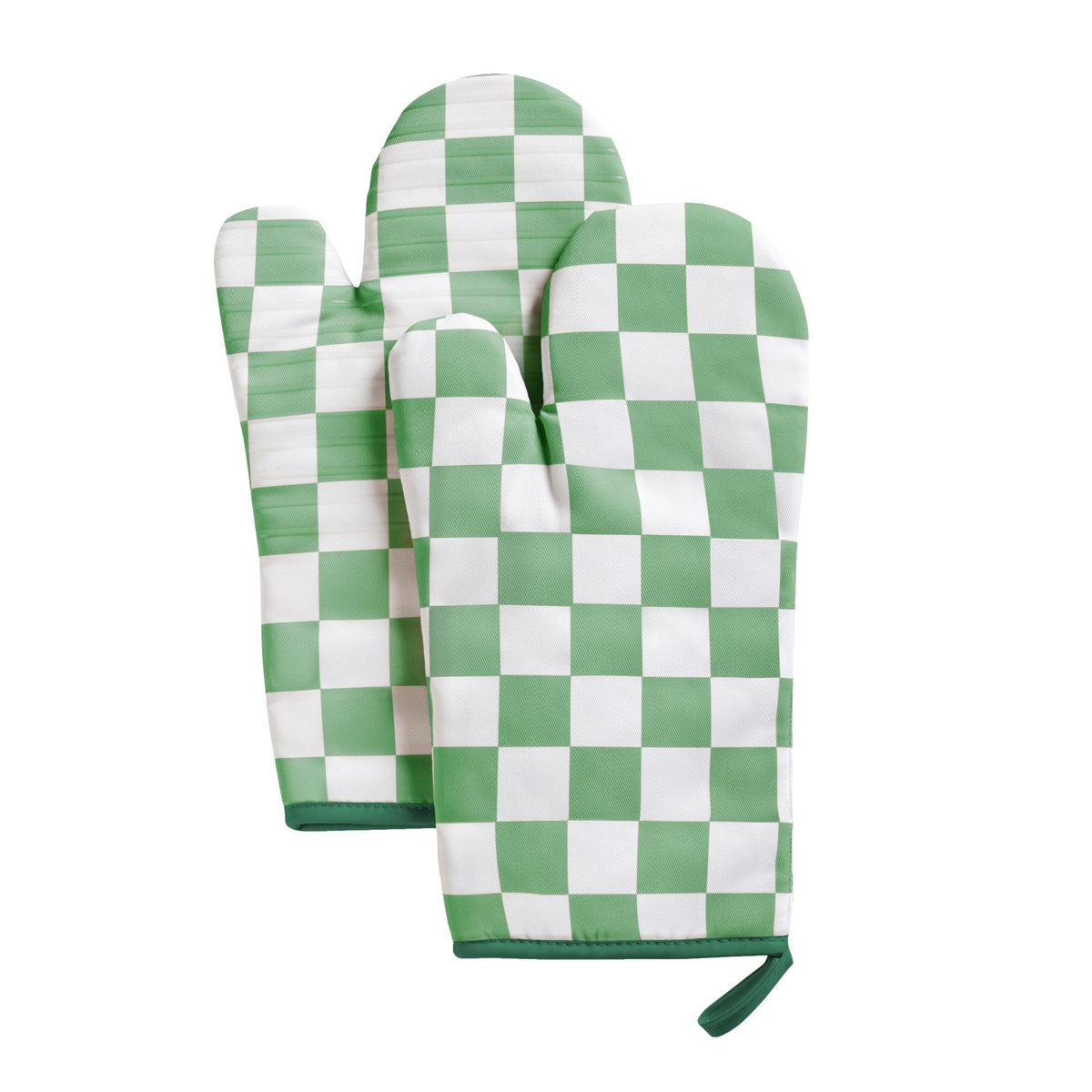 Ohocut Red Checkered Oven Mitts Heat Resistant, Vintage Retro Checkerboard Cute Oven Mitts, Non-Slip Silicone Kitchen Oven Gloves, 2-Pack Set, 7''x13''
