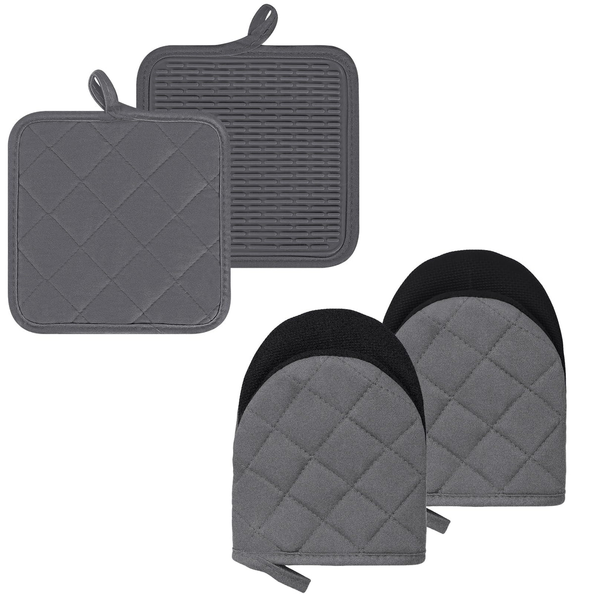 Goldmeet Mini Oven Mitts 2-Pack, 7"x5.5", 500°F Silicone Grip, Taro Purple