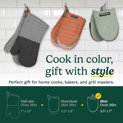 Cuisinart Mini Oven Mitts, 2-Pack, Neoprene Grip, Heat Resistant 350F