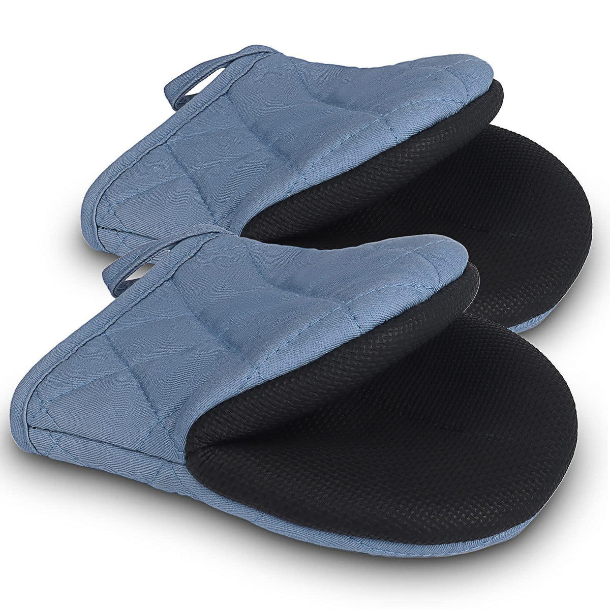 Goldmeet Mini Oven Mitts 2-Pack, 7"x5.5", 500°F Silicone Grip, Taro Purple