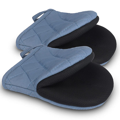 Goldmeet Mini Oven Mitts 2-Pack, 7"x5.5", 500°F Silicone Grip, Taro Purple