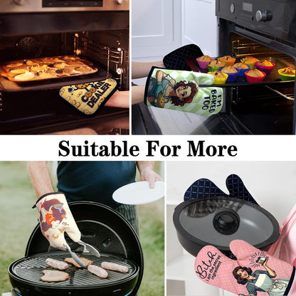 Baking Oven Mitts, Fun Heat Resistant Kitchen Gloves, Baker Gifts