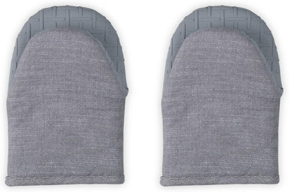 Le Creuset Set of 2 Mini Oven Mitts, 8", Charbon