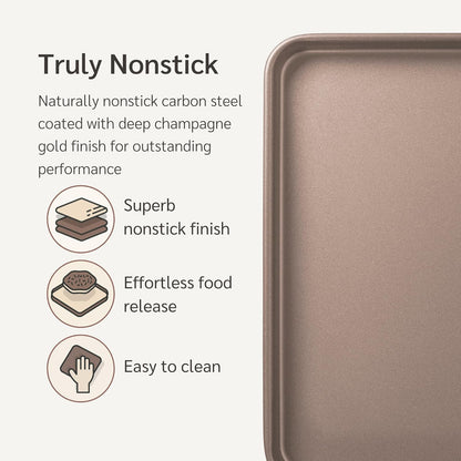 HAPPIELS 13 x 18 inch Nonstick Half Sheet Pan 2-Pack, PFOA & BPA Free