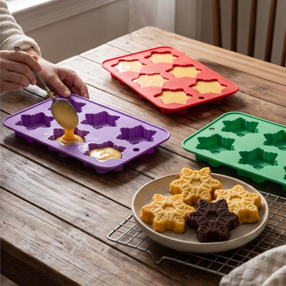 Swweetfamily 3 Pack Snowflake Silicone Molds for Chocolate,Pudding,Jelly