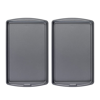 GoodCook Everyday Baking Sheet Set Nonstick Carbon Steel Standard-Sized Cookie Sheets for Even Baking, Bakeware Set Includes 3 Pans with Scratch-Resistant Finish, 13x9-Inch, Gray