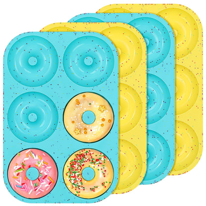 CAKETIME 3 Inch Silicone Donut Pan for Baking Nonstick Doughnut Mold(3 Pcs)