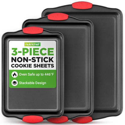 NutriChef Baking Sheet Set, 2-Piece Nonstick Cookie Sheets