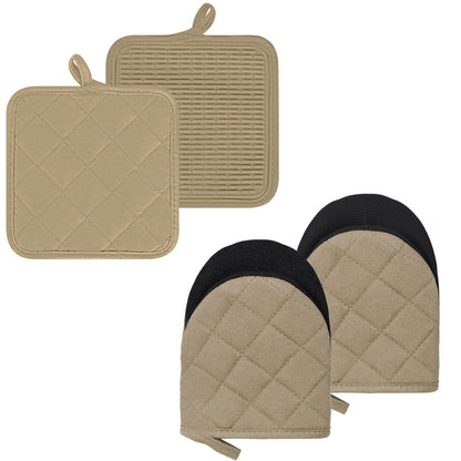 Goldmeet Mini Oven Mitts 2-Pack, 7"x5.5", 500°F Silicone Grip, Taro Purple