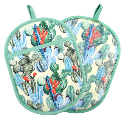 Oven Mitts with Transparent Clear Silicone Shell and Nice Friut Flower Printing