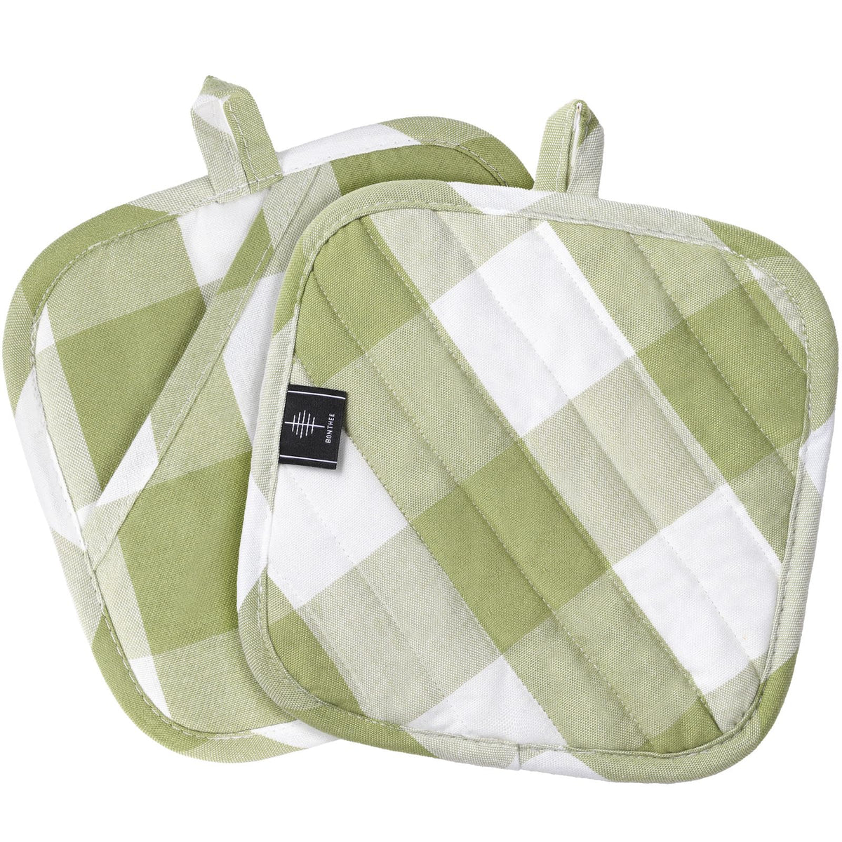 BONTHEE Oven Mitt Extra Long Cotton Cooking Kitchen Mitts with Non-Slip Striped Oven Mitts for Cooking Baking Grilling - 2PCS