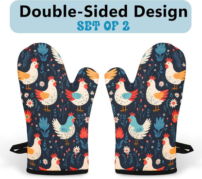 Miracu Oven Mitts Set, Cute Chicken Gifts for Chicken Lovers, Kitchen Decor