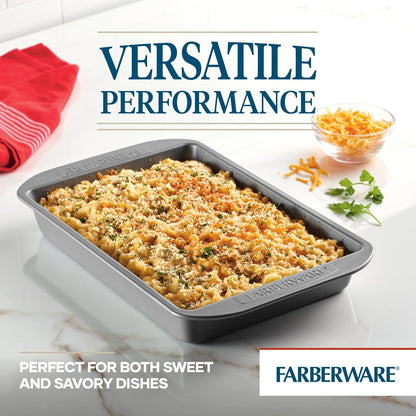 Farberware Nonstick Bakeware 9-Inch x 13-Inch Rectangular Cake Pan, Gray