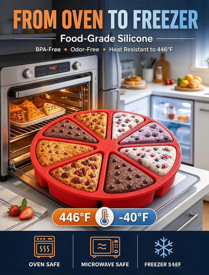 Silicone Pie Piece Mold, 8 Cavity Triangle Silicone Mold for Baking，Purple