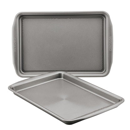 Circulon Bakeware Nonstick Cookie Pan Set, Cookie Sheets for Baking, 2-Piece, Gray