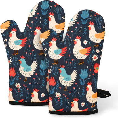 Miracu Oven Mitts Set, Cute Chicken Gifts for Chicken Lovers, Kitchen Decor