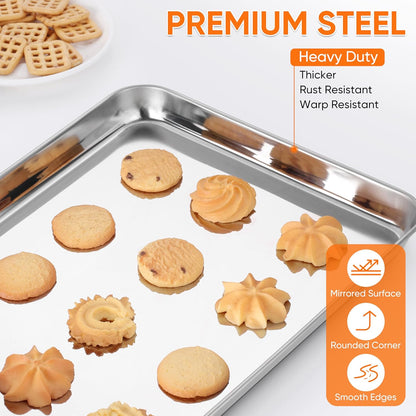 LIANYU Baking Sheet Pans, Half Sheet/Jelly Roll/Quarter Sheet, 3 Pack
