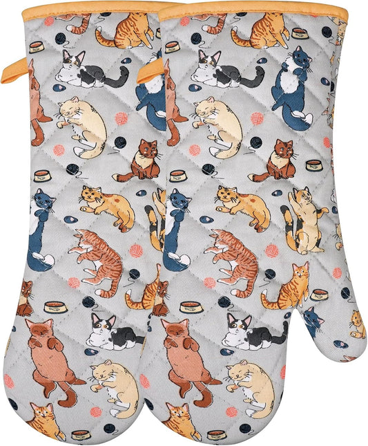 Oven Mitts Cotton Fashion Cute Cat Design 1pair