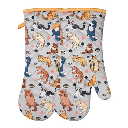 Oven Mitts Cotton Fashion Cute Cat Design 1pair