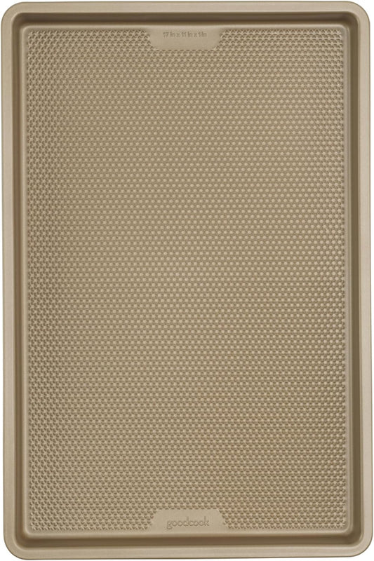GoodCook BestBake Nonstick Textured Carbon Steel Cookie Sheet, 11" x 17", Large Baking Sheet, Even Heating, Scratch-Resistant, Non-Toxic, Durable, Ideal for Baking and Sheet Pan Dinners