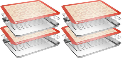 M MCIRCO Baking Sheet with Cooling Rack, Baking Mat Set, Set of 6