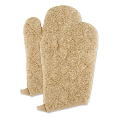 DII Basic Terry Collection 100% Cotton Quilted, Oven Mitt, Nautical Blue, 2 Piece