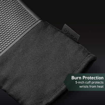 HexClad Black Set of 2 Silicone Oven Mitts, Heat Resistant to 500ºF