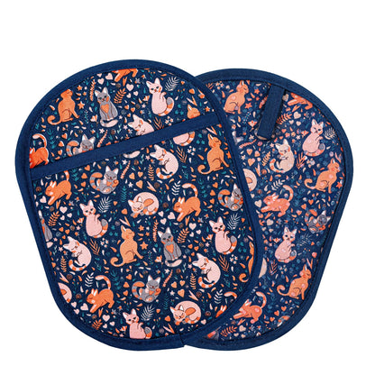 Oven Mitts with Transparent Clear Silicone Shell and Nice Friut Flower Printing