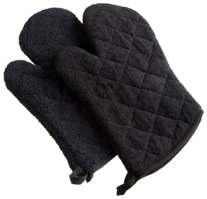 DII Basic Terry Collection 100% Cotton Quilted, Oven Mitt, Nautical Blue, 2 Piece