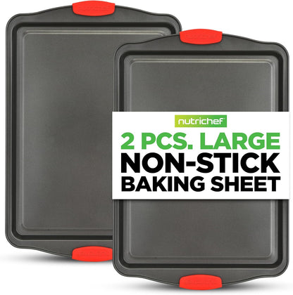 NutriChef Baking Sheet Set, 2-Piece Nonstick Cookie Sheets