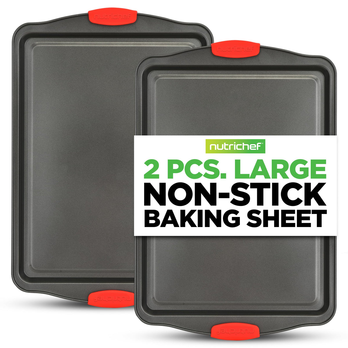 NutriChef Baking Sheet Set, 2-Piece Nonstick Cookie Sheets
