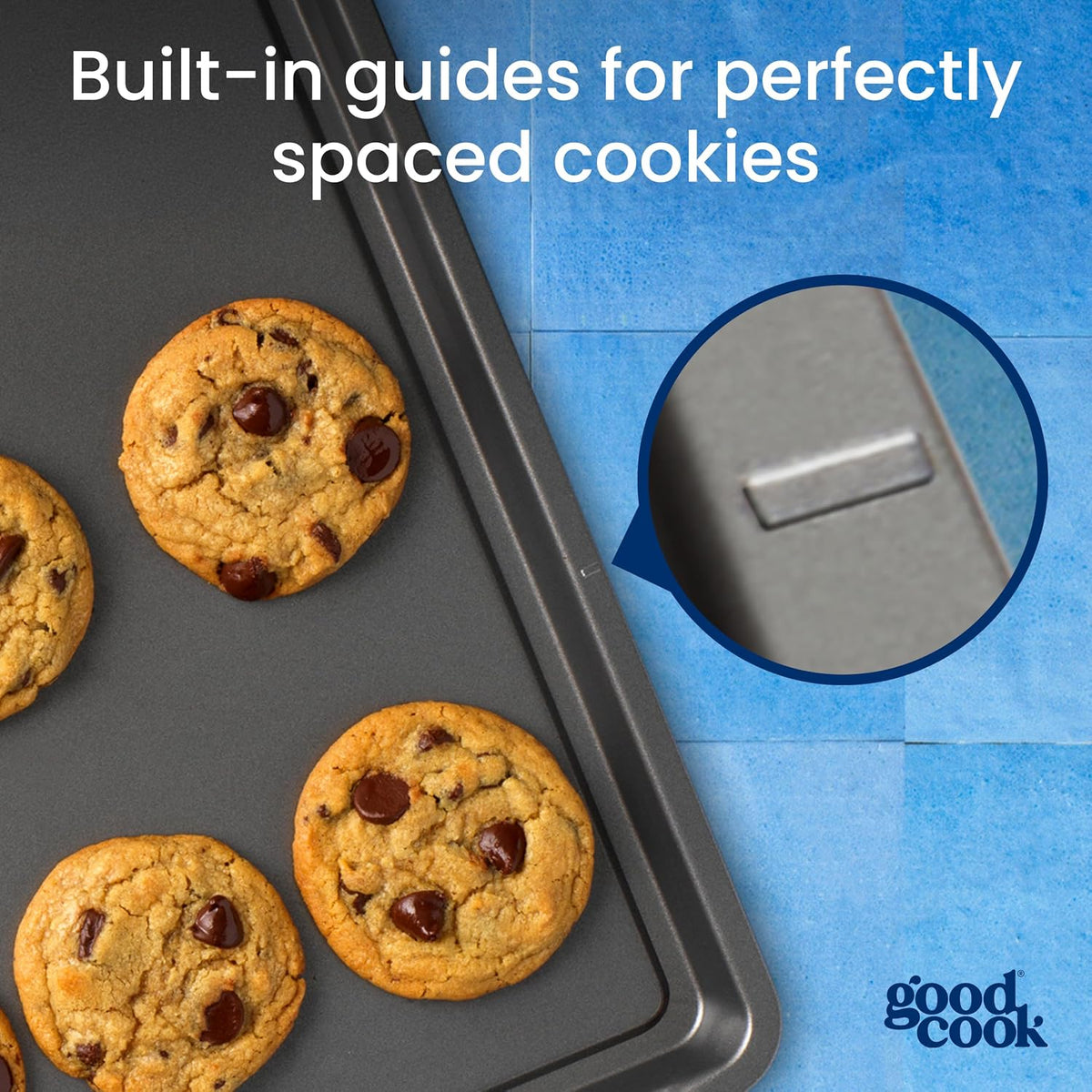 GoodCook Everyday Baking Sheet with Carbon Steel Construction & Scratch-Resistant Metal-Utensil Safe Nonstick, 9 x 13-Inch