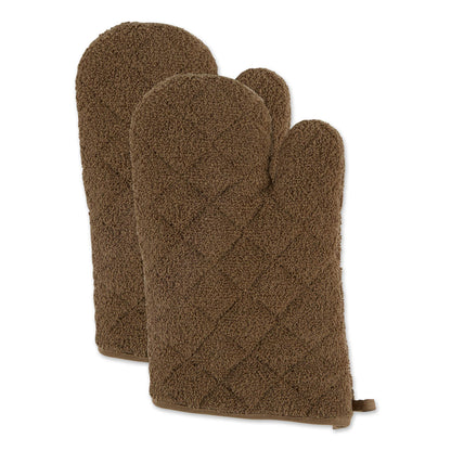 DII Basic Terry Collection 100% Cotton Quilted, Oven Mitt, Nautical Blue, 2 Piece
